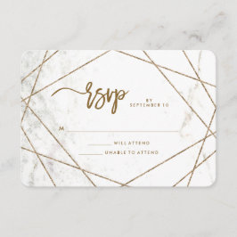 Marmeren look en koper geometrische bruiloft RSVP
