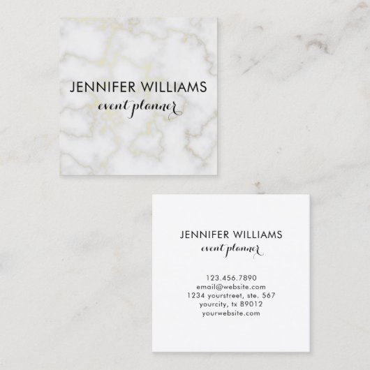 Marmeren look met Faux Gold Accents Visitekaartje (Voorkant / Achterkant)