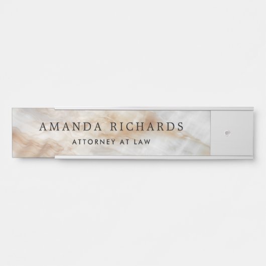 Marmeren look naam en titel deurbordje (Voorkant)