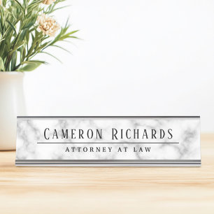 Marmeren look naam en titel sjabloon bureau naambordje