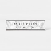 Marmeren look naam en titel sjabloon bureau naambordje (Voorkant)