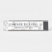 Marmeren look naam en titel sjabloon bureau naambordje (Voorkant)