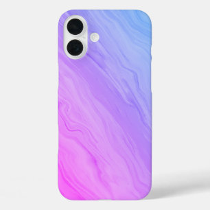 Marmeren Luxe - Blauwe en Paarse Gradiënt iPhone 16 Plus Hoesje