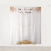 Marmeren Luxe Bruidsdouche Achtergrond Foto Booth Wandkleed (Voorkant)