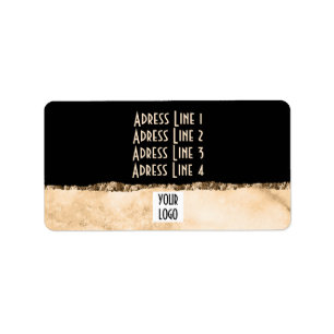 Marmeren luxe elegante gouden moderne retouradres  etiket