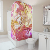 Marmeren magie: kleurrijk abstract ontwerp douchegordijn (In situ)