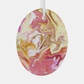 Marmeren magie: kleurrijk abstract ontwerp glas ornament (Voorkant Rechts)