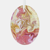 Marmeren magie: kleurrijk abstract ontwerp glas ornament (Voorkant links)