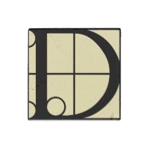 Marmeren Magneet Initiaal D Typografie