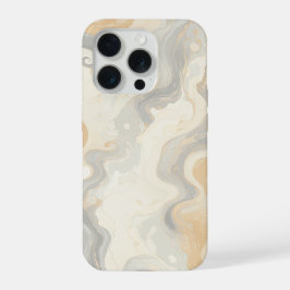 Marmeren Melkkrullen Luxe Abstracte Steen [ iPhone 15 Pro Case