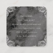 Marmeren met Fancy teksttekst voor hoeken Vierkante Visitekaartje (Achterkant)