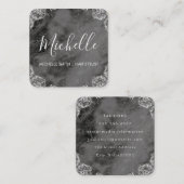 Marmeren met Fancy teksttekst voor hoeken Vierkante Visitekaartje (Voorkant / Achterkant)