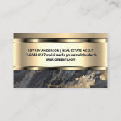 Marmeren metaalgouden logo voor onroerend goed visitekaartje (Achterkant)