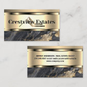 Marmeren metaalgouden logo voor onroerend goed visitekaartje (Voorkant / Achterkant)