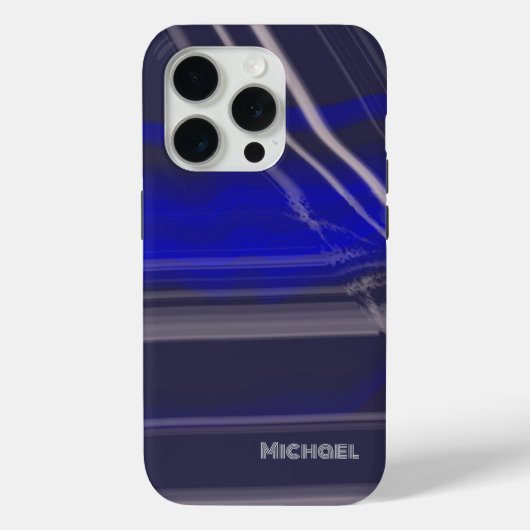 Marmeren minimal script eenvoudig modern marinebla Case-Mate iPhone case (Achterkant)