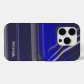 Marmeren minimal script eenvoudig modern marinebla Case-Mate iPhone case (Achterkant (horizontaal))