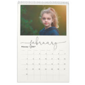 Marmeren minimalistisch script Multi Family Photo Kalender (Feb 2027)