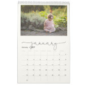 Marmeren minimalistisch script Multi Family Photo Kalender (Jan 2027)