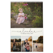 Marmeren minimalistisch script Multi Family Photo Kalender (Hoes)