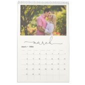 Marmeren minimalistisch script Multi Family Photo Kalender (Mar 2026)