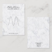 Marmeren minimalistische elegante sieraden ring di visitekaartje (Voorkant / Achterkant)