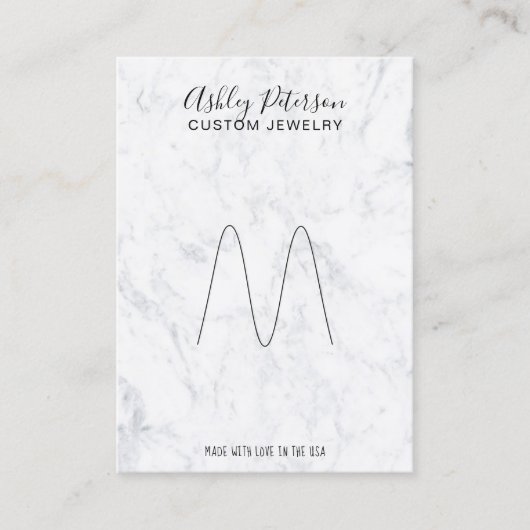 Marmeren minimalistische elegante sieraden ring di visitekaartje (Voorkant)