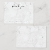 Marmeren minimalistische kalligrafie Dank u Notitiekaartje (Voorkant / Achterkant)