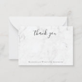 Marmeren minimalistische kalligrafie Dank u Notitiekaartje (Voorkant)
