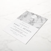 Marmeren Moderne Eenvoudige Huwelijk Zilveren Foli Folie Uitnodiging (Gedraaid)