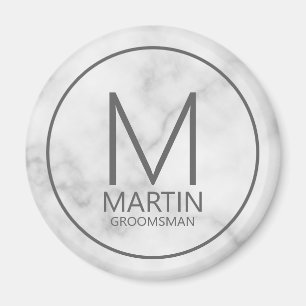 Marmeren moderne gepersonaliseerde monogram&naam b magneet