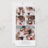 Marmeren Moderne Multi Photo Collage Wedding Bedankkaart (Voorkant)