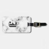 Marmeren monogram bagagelabel (Voorkant horizontaal)