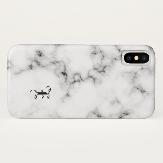 Marmeren monogram Case-Mate iPhone case (Achterkant (horizontaal))