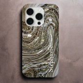 Marmeren monogram feestelijk goud zilver glitter g Case-Mate iPhone case