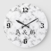 Marmeren monogram grote klok (Voorkant)