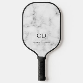 Marmeren monogram initiaal naam pickleball paddle