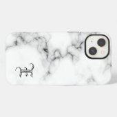Marmeren monogram iPhone hoesje (Achterkant horizontaal)