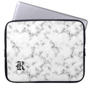 Marmeren monogram laptop sleeve