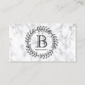 Marmeren Monogram Mode Stijlvol Elegant Visitekaartje (Voorkant)