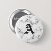 Marmeren monogram ronde button 5,7 cm (Voorkant /achterkant)