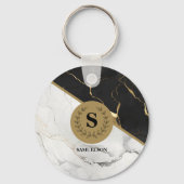 Marmeren Monogram Tijdloos Sleutelhanger (Achterkant)