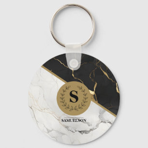 Marmeren Monogram Tijdloos  Sleutelhanger