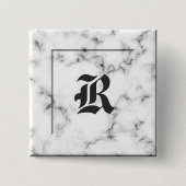 Marmeren monogram vierkante button 5,1 cm (Voorkant)