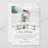 Marmeren Multi Foto Liefde & Dankbaarheid Trouwdag Bedankkaart (Voorkant)