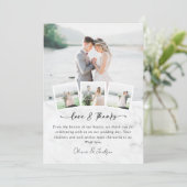 Marmeren Multi Foto Liefde & Dankbaarheid Trouwdag Bedankkaart (Staand voorkant)