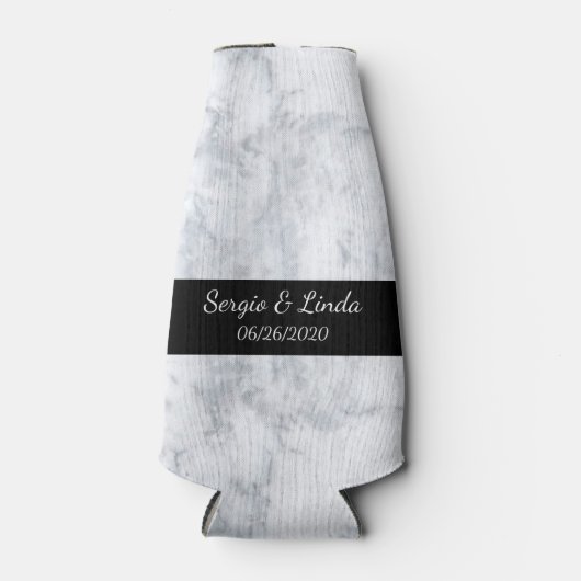 Marmeren naam en datum flesjeskoeler (Voorkant)