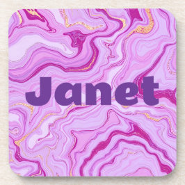 Marmeren Naam Plastic Onderzetters Set