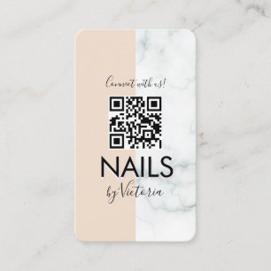 Marmeren nagelsalon Beauty Colorblock QR-code Visitekaartje