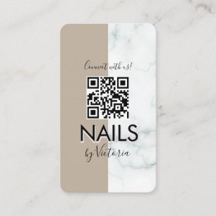 Marmeren Nagelsalon Beauty Kleurblok QR-code  Visitekaartje