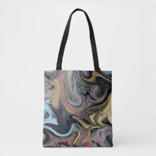 Marmeren Natuur Artwork Golden Glitter Tote Bag
